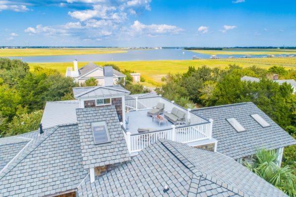 932 Middle Street - Sullivans Island - Drone photo of deck marsh view