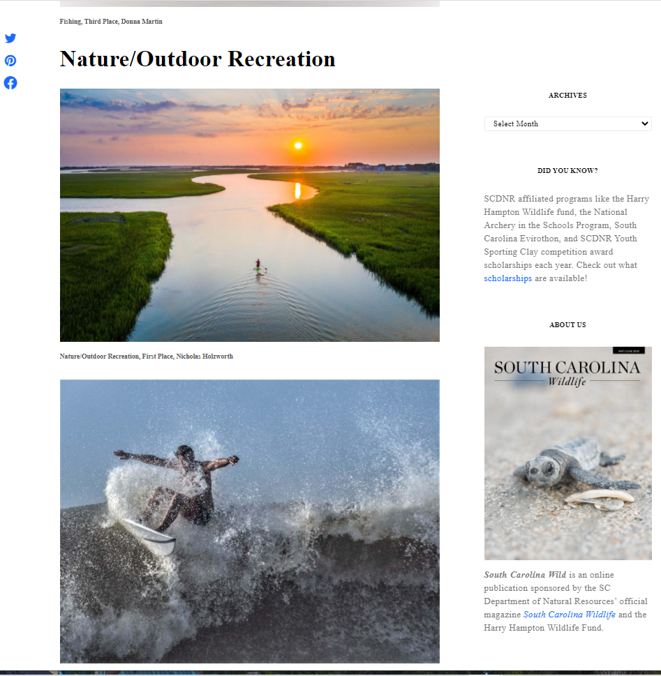 South Carolina Wild Life Magazine feature