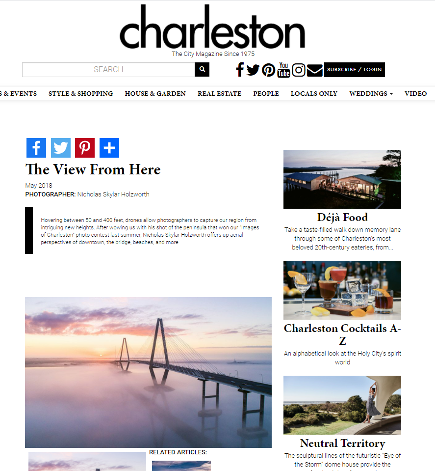 Charleston Magazine Feature - Nicholas Skylar Holzworth